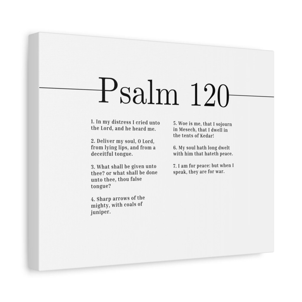 Scripture Canvas Deliver My Soul, O Lord Psalm 120 Christian Wall Art Bible